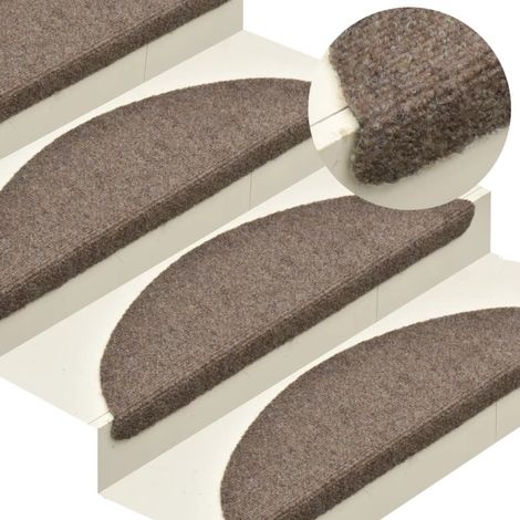 vidaXL Tappetini per scale autoadesivi 10 pz 65x21x4 cm beige