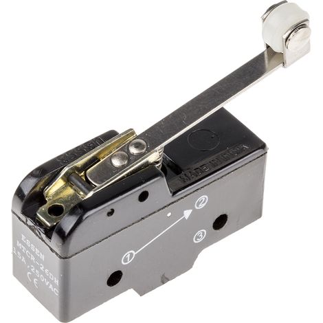 Rs Pro – Microrupteur à galet 1 RT 15 A – Tension 250V c.a. – Force d'actionnement 131 g – Contact argent fin pour performance optimale (1/2)