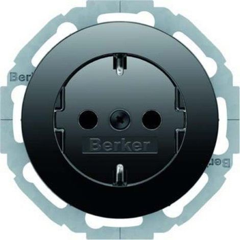 Berker SCHUKO-Steckdose sw/gl 47452045 (1/2)
