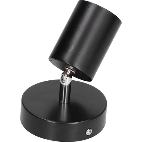 Support de spot GU10 à tête unique en fer forgé, réglable, pour chambre ou centre commercial, 85-265V, noir (1/5)