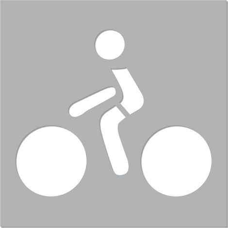 Pochoir Piste Cyclable (W0112). Pochoir de Marquage au Sol Vélo. Pochoir Vélo. Taille au Choix. PVC - 300 x 300 mm