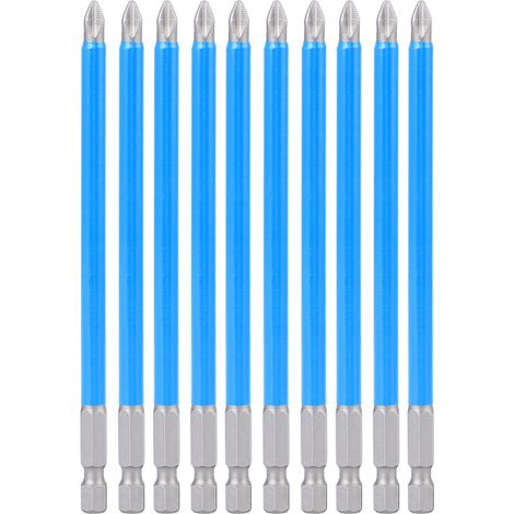 10-teiliges Set Schraubendreherbits, rutschfest, aus S2-Legierungsstahl, stark magnetisch, Kreuzbohrer PH2 x 127 mm (1/5)