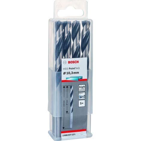 Trapano a spirale in metallo HSS PointTeQ, DIN 338, 10,3 mm, confezione da 5