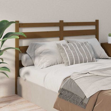 vidaXL Cabecero de cama madera maciza de pino marrón miel 126x4x100 cm (1/5)