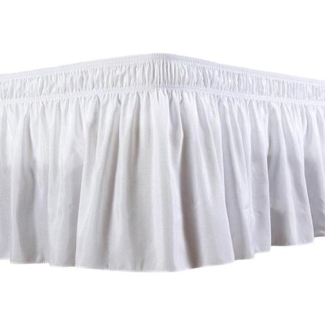 ( 100 x 200 x 38 cm, Blanc)Cache-Sommiers Jupe de lit à Volants Cache Sommier Jupe de Lit Robuste et Élastique Style Enveloppant Cache Sommiers Jupe de Lit à Volants,Facile a Mettre et à enlever (1/5)