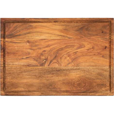 Tabla de cortar de madera natural de acacia duka, 46x30x2,5 cm (1/4)