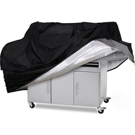 Housse pour mobilier de jardin Housse Barbecue ,BBQ Couverture, de Gril Anti-UV/Anti-l'eau/Anti-l'Humidité pour noir 145x61x117cm (1/4)