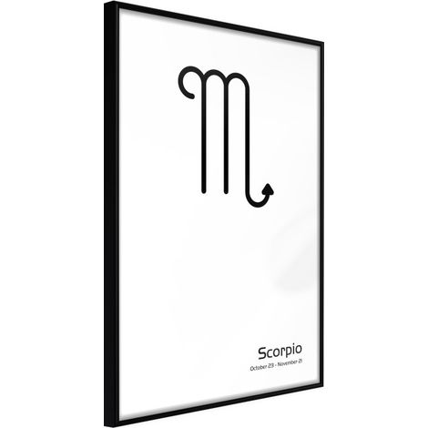 Affiche Murale Encadrée "Zodiac Scorpio II" 21 x 30 cm Noir