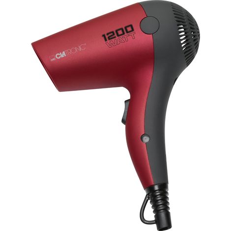 Clatronic HT 3428 Secador de Pelo de Viaje, 2 Niveles Temperatura / Velocidad, Práctica Bolsa Transporte, Ligero 1200W Rojo (1/2)