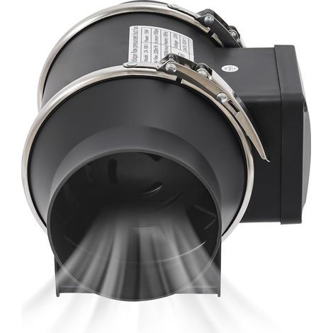 Ventilateur de conduit en ligne 35 W 220 V pour salles de bains, sous-sols et garages, ventilateur d'extraction 2600 tr/min, noir (1/5)