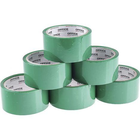 OFFICER PRODUCTS Products 15025031-02 - Nastro adesivo per imballaggio, 6 rotoli, larghezza 48 mm x lunghezza 46 m, in polipropilene, con adesivo acrilico, nastro per imballaggio, pacchi (1/2)