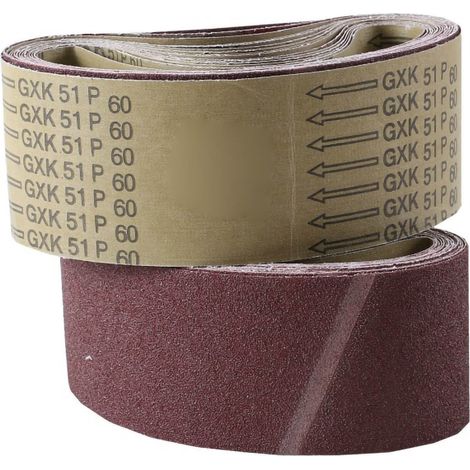 Bande abrasive marron en oxyde d'aluminium, courroie de ponçage annulaire de 120 grains, outil de remplacement pour ponceuse polisseuse.