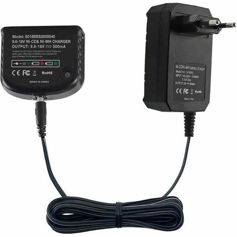 Chargeur de Rechange Compatible avec Black & Decker 9,6 V 12 V 14,4 V 18 V Nicad Nimh Batterie HPB18-OPE HPB18 HPB14 HPB12 HPB96 244760-00 A1718 FSB18
