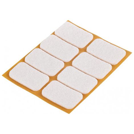 Patin en feutre blanc 22x36mm - 8 Unités (1/2)