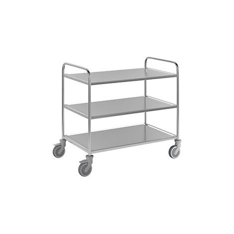 kaiserkraft  Carrello di servizio in acciaio inox  3 ripiani 