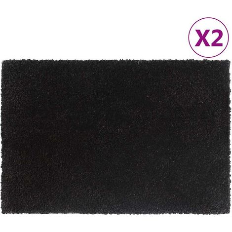 vidaXL Tapis de porte 2 pcs noir 40x60 cm fibre de coco touffeté (1/5)