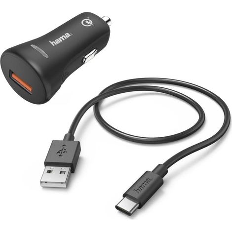 Hama Handy-Ladegerät für Auto, 12 V, 3 A, 1,5 m, schwarz, 00183231