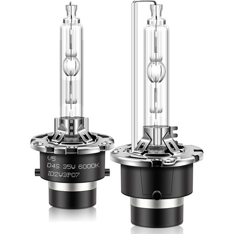Bombillas para faros delanteros de xenón HID D4S, 35 W, 6000 K, base de metal, luces de cruce de repuesto, paquete de 2