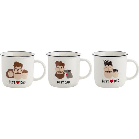 Coffret cadeau « Meilleur papa » 380 ml, assortiment de 3 mugs