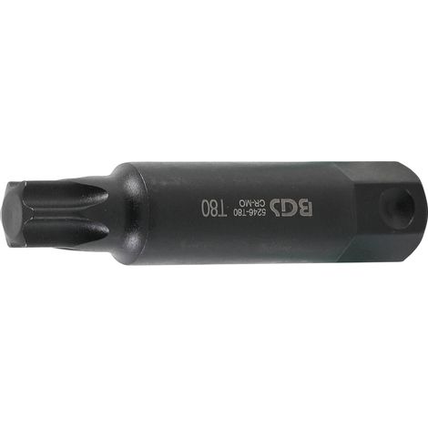 Inserto  lunghezza 100 mm  attacco esagono esterno 22 mm  profilo a T (per Torx) T80