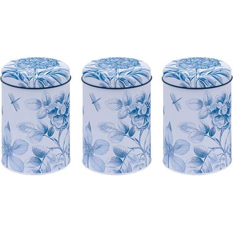Sanderson Etchings & Roses Set of 3 Round Caddies