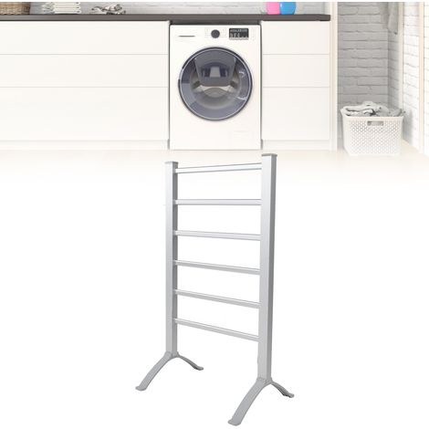 Toallero eléctrico (100 W) de aluminio con protección IPX4 para baños  De pie o de pared  Enchufe británico (220 V) (1/5)