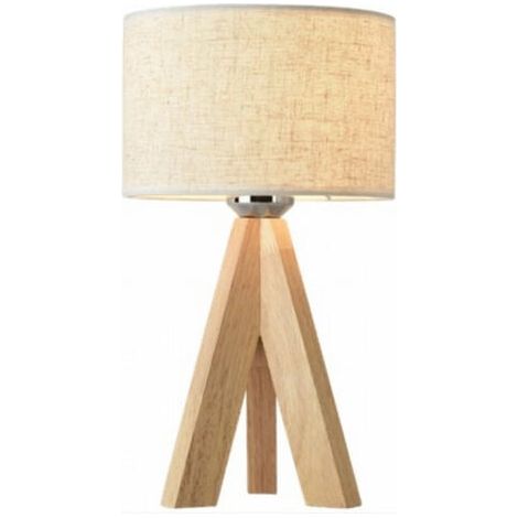 Medieval Bedside Lamp, Small Tripod Table Lamp with Linen Shade, Suitable for Children's Room, Living Room, Bedroom, Coffee Table, UL Certified, 36cm (14.2in), On/Off Switch (1/4)