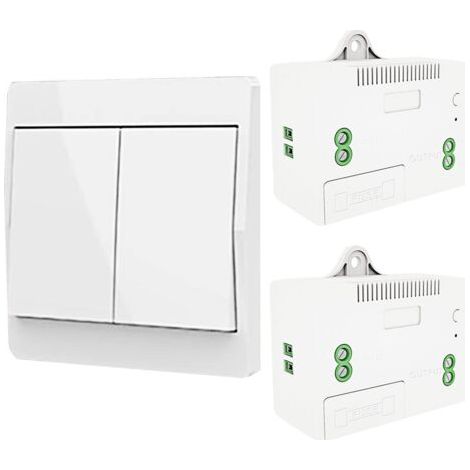 Interrupteur d'éclairage auto-générant sans fil, interrupteur à radiofréquence et récepteur de relais, contrôleur avec fusible, interrupteur cinétique sans batterie (Kit 1 voie 2 clés) (1/5)