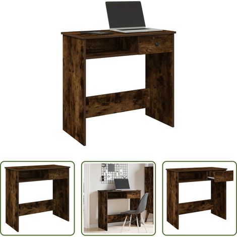 Bureau chêne fumé - Bureau chêne fumé 80x40x75 cm bois d'ingénierie (1/5)