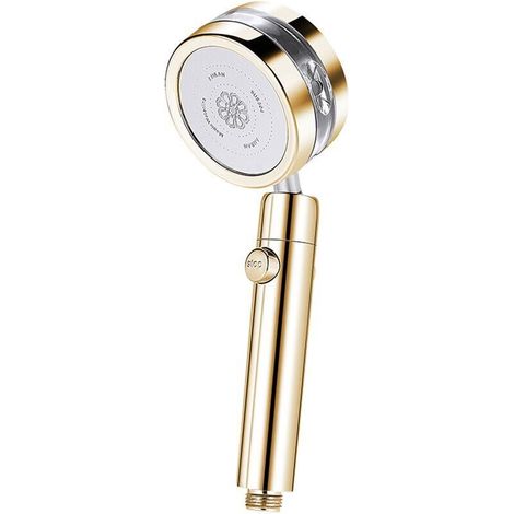 Pommeau de douche amovible Turbo avec jet rotatif à 360° et filtre pour salle de bain, doré - AquaForge (1/5)