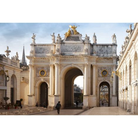 Tableau sur toile Arc Héré place Stanislas de Nancy 65x97 cm - Impression sur Toile Murale Décorative - Image imprimée en HD sur Toile - Toile sur Châssis en Bois FSC - Fabriqué en France (1/4)