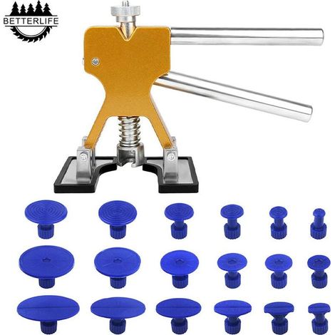 Kit Débosselage sans Peinture,Outil Débosselage Carrosserie avec 18 Ventouses Bleu pour Automobile, Réfrigérateur,Moto, Machine à Laver FDC (1/5)