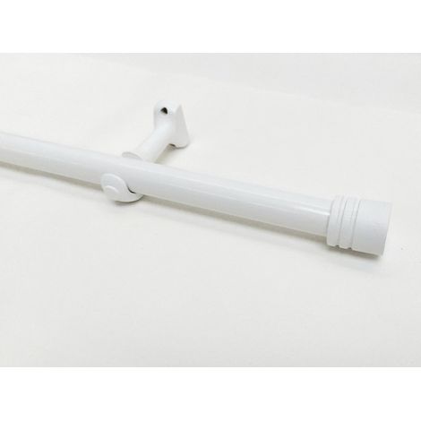 Tringle à Rideaux en Bois, Ø 28 mm, Kit Tringle à Rideaux Complet Avec Embouts et Supports, Longueur et Couleurs au Choix - Longueur 1.60 m - Embout Bouchon Blanc. (1/5)