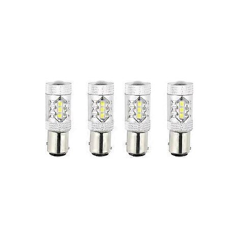 4 x S2 H4 72W 8000lm LED-Scheinwerferlampen für Autos (Fern-/Abblendlicht, 6000K Weiß)