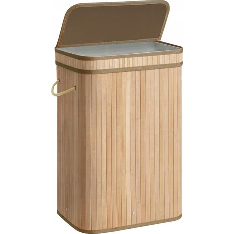 Wäschekorb aus Bambus für Unterwäsche, Spielzeug, Behälter mit Deckel, 80 l