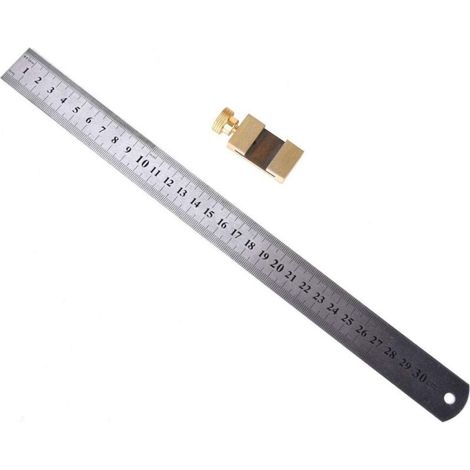 Règle En Acier Bloc De Réglage De Limite Menuiserie Positionneur De Traçage Limiteurs En Laiton Outil De Mesure Avec Règle (1/5)