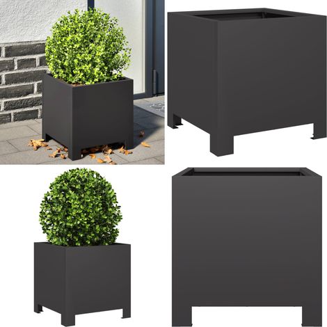 vidaXL Jardinière noir 30x30x30 cm acier (1/5)