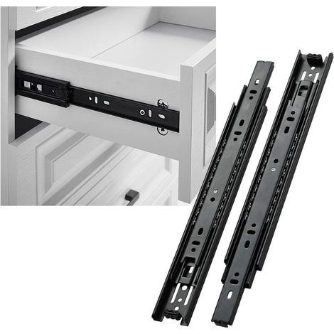 Coulisse à Billes Glissières à Extension Complète 450 mm glissières de tiroir à roulement à billes très résistantes capacité de charge 45 kg, 1 paire, (1/5)