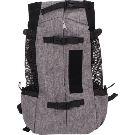 Sac à dos de transport pour animaux de compagnie, polyvalent, en Nylon, maille respirante, Portable, voyage pour chat, pour le cyclisme en plein air, L gris (1/5)