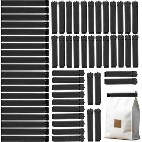 60 Pièces Pince Sachet Alimentaire, Fermeture Sachet Alimentaire 7/11 cm, Pince Sachet Cuisine Réutilisable pour Emballage Cuisine Bonbons Snack (1/5)