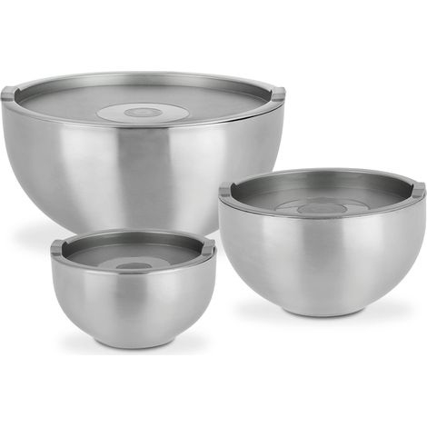 GSW Ciotola Termica da Portata – Set di Ciotole di Alta qualità Composto da 3 Ciotole con Coperchio, Isolamento a Doppia Parete Caldo e Freddo, in Acciaio Inox, 6 Pezzi (1/5)