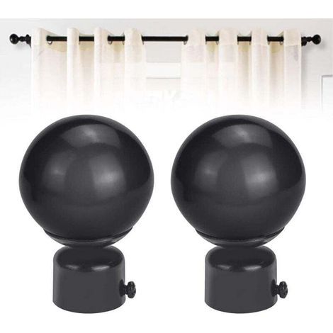 Lot d'embouts de tringle à rideau en fer, embouts de tringle à rideau ronds de 28 mm, embouts de tringle à rideau antirouille, durables, résistants à la décoloration, avec vis pour bureau, maison, hôt (1/5)