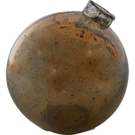 Vase Boule Décoratif en Verre Brun 10 x 10 cm Style Rustique pour Fleurs et Décoration - PANGIVO (1/3)
