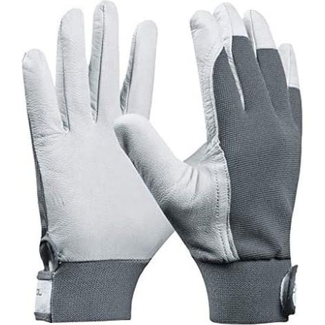Gebol - Uni Fit Comfort, guanti da lavoro in pelle di alta qualità con elastico in vita e chiusura in velcro per una sicurezza ottimale durante il lavoro, contenuto: 1 paio, taglia L (taglia 9), (1/4)