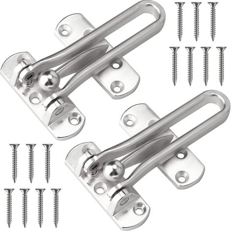 Lot de 2 serrures de porte battante pour la sécurité de la maison et la protection des enfants, fabriquées en alliage de zinc solide et épais.