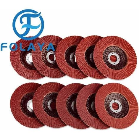FOLAYA Disques abrasifs à lamelles, 10 pièces Ø 100 mm Grain 40/60/80/100/120/150/180/240 pour métal (1/3)