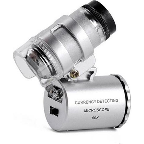 Microscope de Poche Mini Microscope de Poche 60X Loupe de Loupe de Bijoux avec Lumière UV LED et Conception de Commutateur Pivotant (1/5)