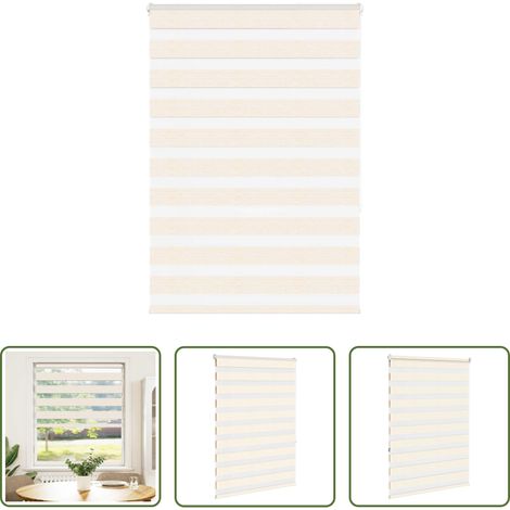 vidaXL Jalousien - Doppelrollo Marmorbeige 105x150cm Stoffbreite 100,9 cm Polyester (1/5)