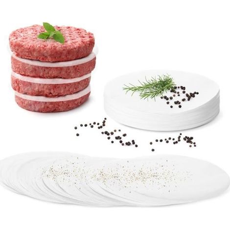 Papier Steak Haché Rond 500Pcs Papiers Antiadhésifs pour Moule Steak Haché Presse Steak Haché Presse Hamburge-yd