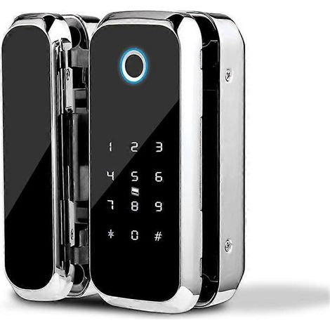 Serrure intelligente à empreinte digitale pour portes vitrées sans cadre, avec télécommande par carte à puce, type E (1/5)